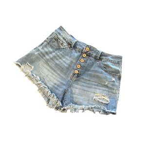 Rewash Women’s Super High Rise Wedgie Vintage Reunion Denim Shorts size 5/27